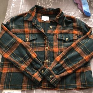 American Eagle Cropped Flannel